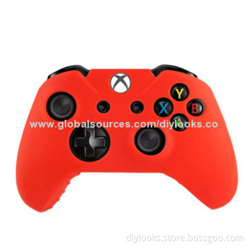 Protective Silicone Cover Case with 2 x Joystick Caps, for Xbox One Joypad (Red)